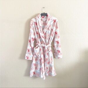 Etymology Floral Plush Robe